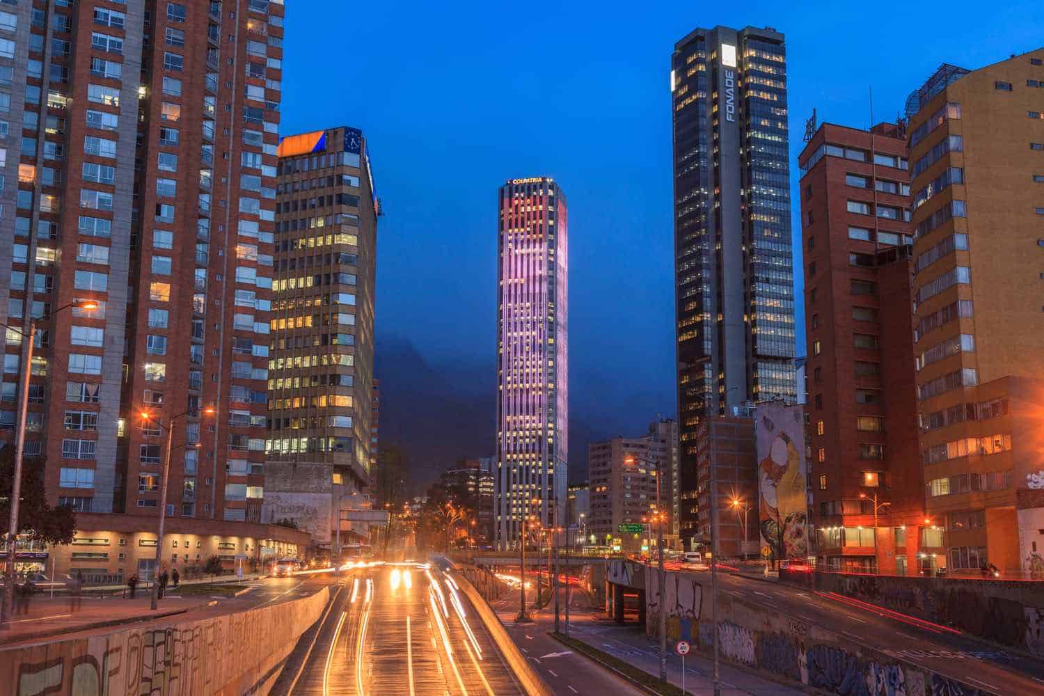 Bogotá om aftenen