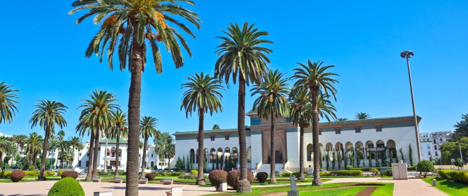 Grøn plads i Casablanca på Marokkorejse