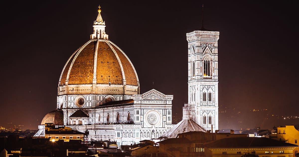 Florence Cathedral by night