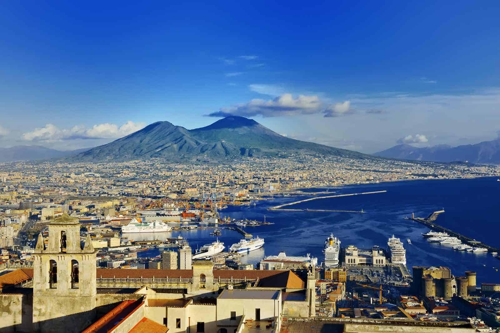 Naples and Vesuvius panoramic view, Napoli, Campania, Italy