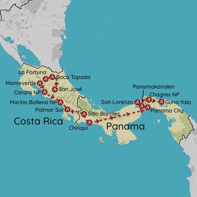 Rejse til Costa Rica og Panama