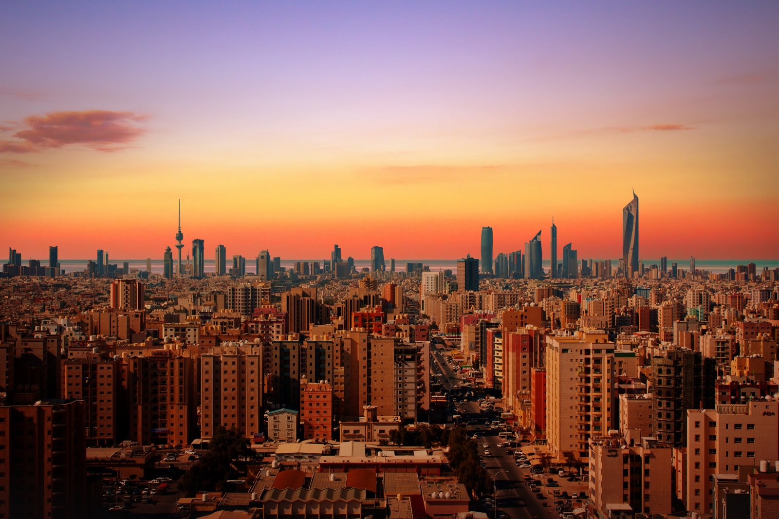 Kuwait City skyline på rejse til Irak