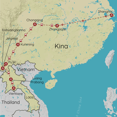 Rejse til Laos og Kina